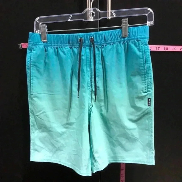 O’Neill Hybrid Ombré aqua shorts,hip/back pockets,lined,elastic drawstring waist - Picture 1 of 10